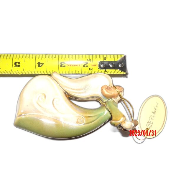 NWT TII Collections Angel Ornament Ceramic Gold Trimming Holding a Star - Picture 2 of 7